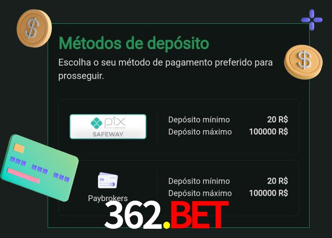O cassino 362.bet oferece uma grande variedade de métodos de pagamento